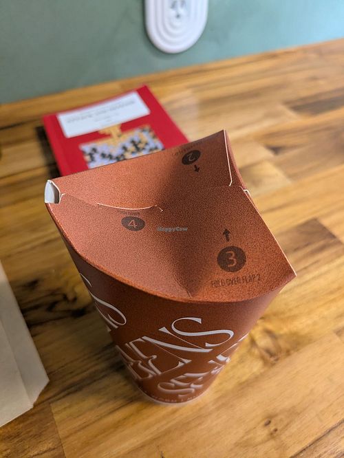 Mocha came in a neat one-piece sippy cup for to-go. at Sevens in Buffalo