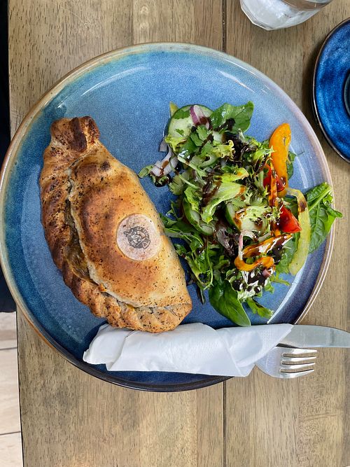 Amazing vegan pastie (forgotten what was inside but there were two options) at Bean Genie Coffee House  in Berwick-upon-tweed