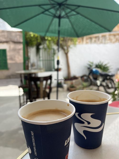 Coffee in the backyard  at Pati de St. Jaume in Mallorca