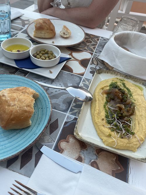Fava beans, olives and breads  at San Giorgio in New Jersey