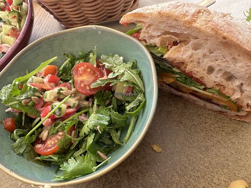 Vegetable sandwich with salad   at Hummus Malka in Caldas Da Rainha
