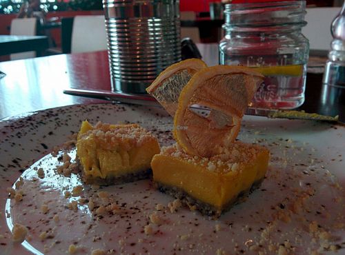 Raw vegan lemon squares...mmmm! at Super Natural Kitchen in Dubai