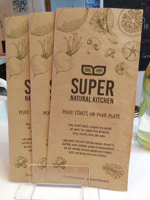 The menu. at Super Natural Kitchen in Dubai