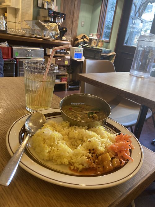 Lentil curry (called bean curry on English menu)  at curry negombo33 Koenji in Tokyo