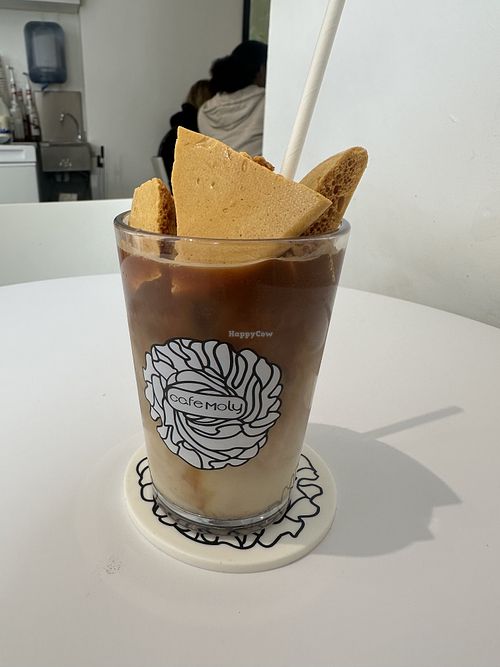 Iced honeycomb latte - I love letting the shards melt! Hard to resist munching on them tho   at Cafe Moly in Cork