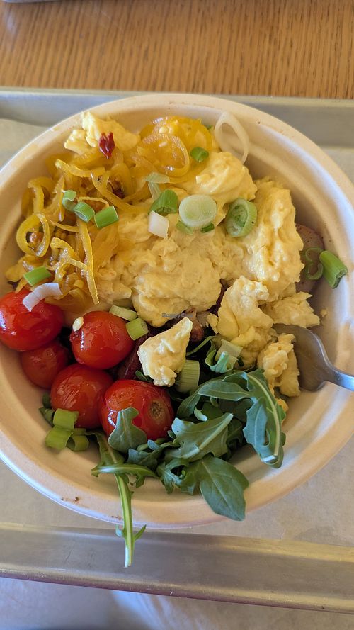 Vegan breakfast bowl at Under Canvas Acadia  in Surry