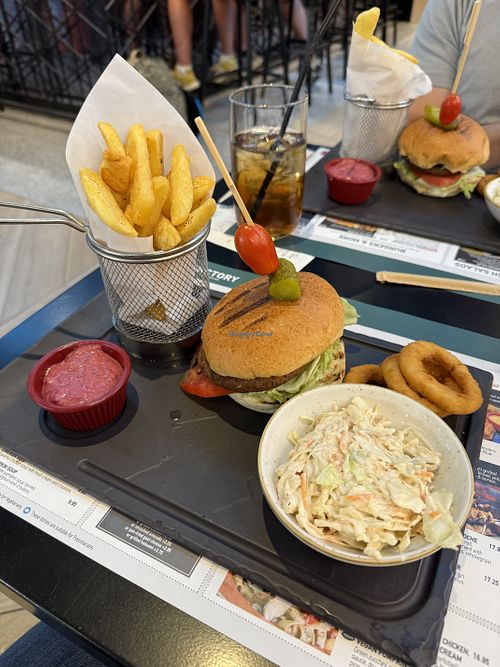 This is the plant based vegan burger. Delicious!!!  at Factory Kitchen and Bar in Larnaca