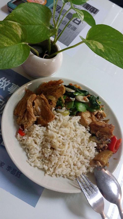 Mock meat and rice at Xin Dian Enterprise in Bukit Mertajam