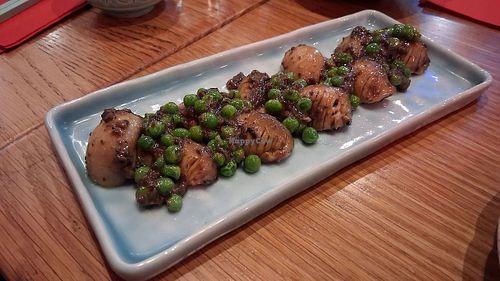 Mushrooms with peas at CUINA PANDA in Catalunya