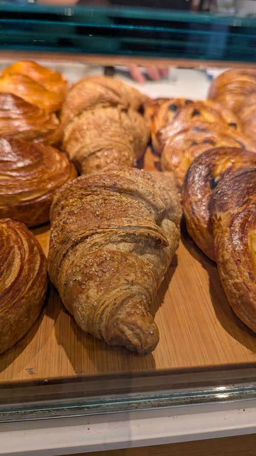Vegan croissant filled with fruit at Open Fun Caffè in Venice