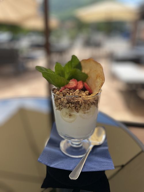 Yogurth cup with fruits  at Pelech in Trencianske Teplice
