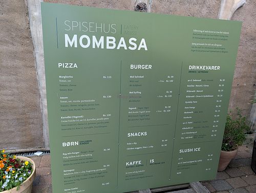 Menu June 2025 at Café Mombasa in Bandholm