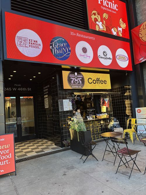 Exterior. The name of the food court is “Picnic."  at Cinnaholic in New York City