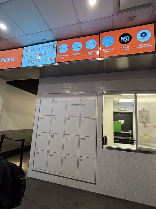 Lockers where your food is placed  at Cinnaholic in New York City