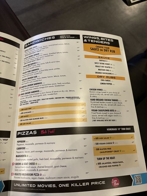 Menu  at Alamo Drafthouse Cinema in Mountain View