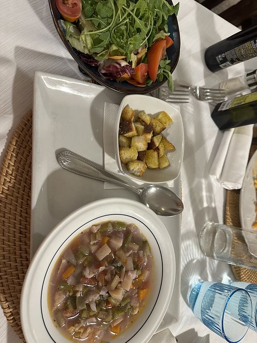 Zuppa Verdura, insalata mista  at Ristorante Bar Carbonara - Villasimius in Sardegna