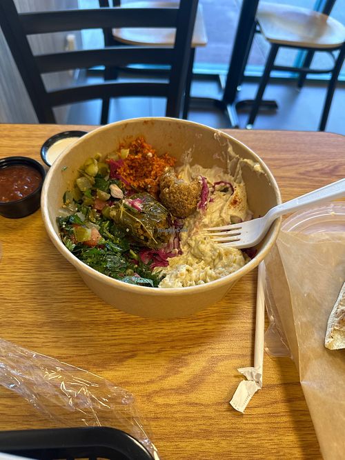 Falafel bowl! Generous portions   at Flat O Wrap   in Riverside