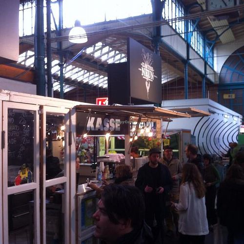 the bar, where you order food at Kantine Neun in Berlin
