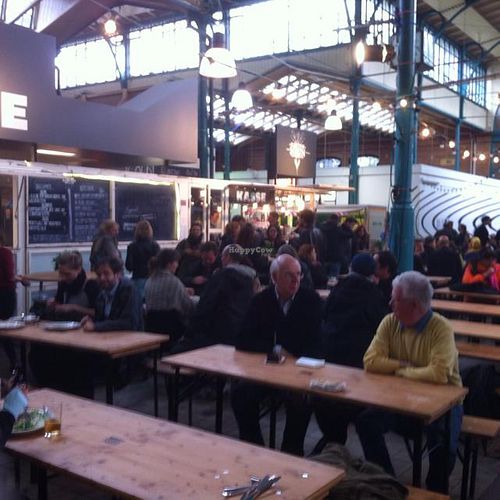 seating can be limited but people are usually happy to share a table :-) at Kantine Neun in Berlin