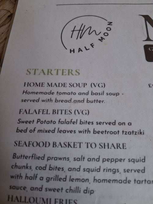 "Vegan" soup at The Half Moon in Shaftesbury