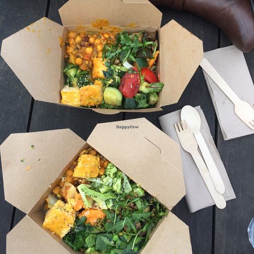 take away mix of everything  at 222 Vegan Cuisine in West London