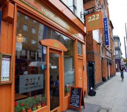 outside at 222 Vegan Cuisine in West London