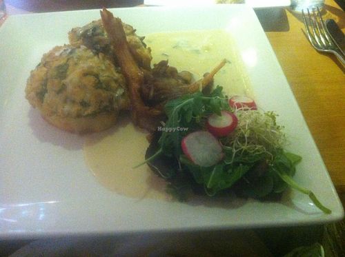 Oyster Mushroom & Spinach Raclette at 222 Vegan Cuisine in West London