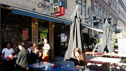 Outside at Harbo Bar in Copenhagen