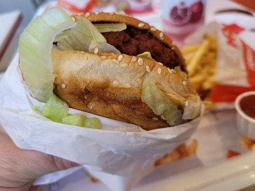 Plant beef burger at MAX in Stroemstad