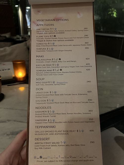 Dedicated veggie / vegan menu section (June 2025); vegan clearly indicates  at Sakura in Virginia