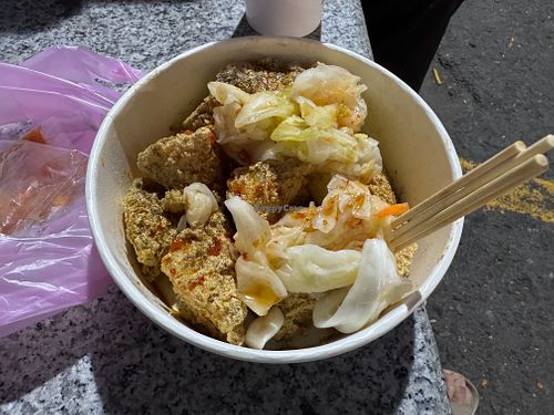 Best Stinky Tofu from a night market I had in Taiwan at Tainan Garden Night Market in Tainan