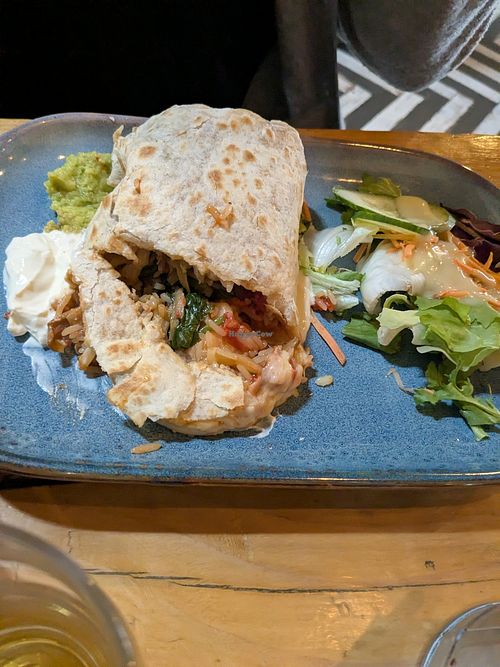 Vegetarian burrito at Curious Cat Café in County Kerry