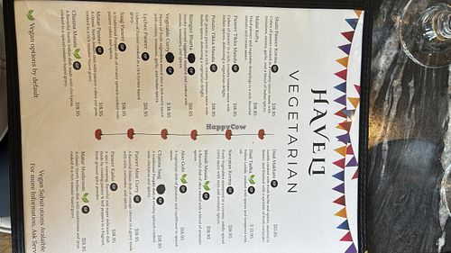 Menu May 2026  at Haveli Indian Restaurant in Arlington