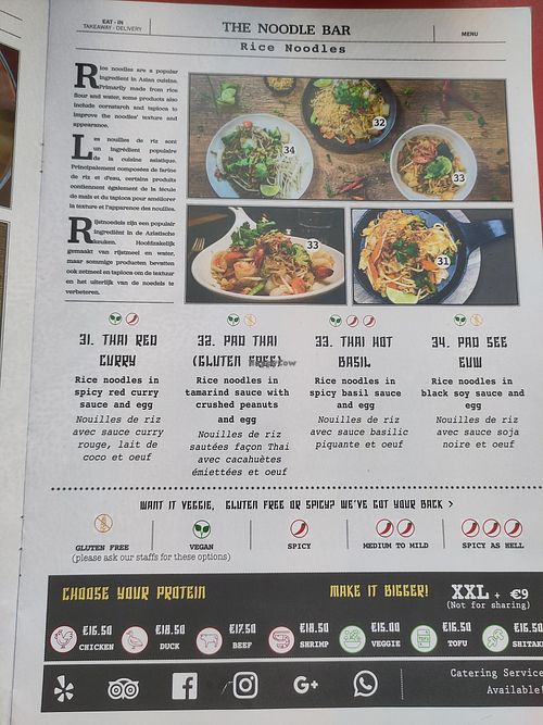 Menu page 4 at The Noodle Bar in Brussels