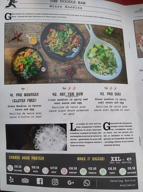 Menu page 5 at The Noodle Bar in Brussels