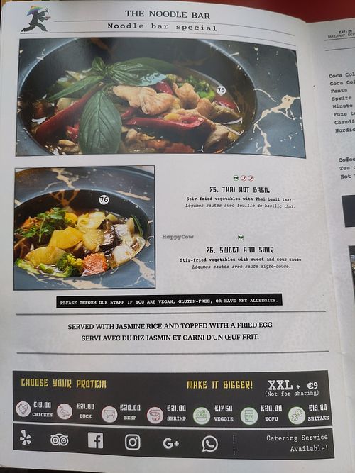 Menu page 10 at The Noodle Bar in Brussels