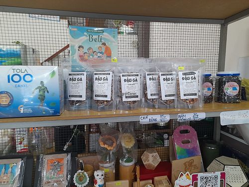 Various vegan products for sell at The Rice in Ho Chi Minh City
