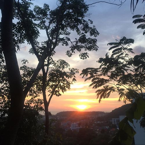 sunset at Santosa Vegan Restaurant in Phuket