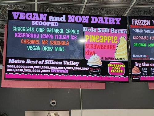 Rotating vegan options. at Willow Glen Creamery in San Jose