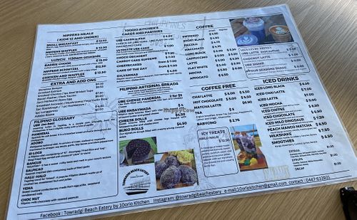 Vegetarian options but nothing vegan listed  at Towradgi Beach Eatery in Wollongong City Council
