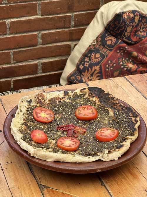 Zaatar pizza  at La Portal to Shamballah in Gianyar