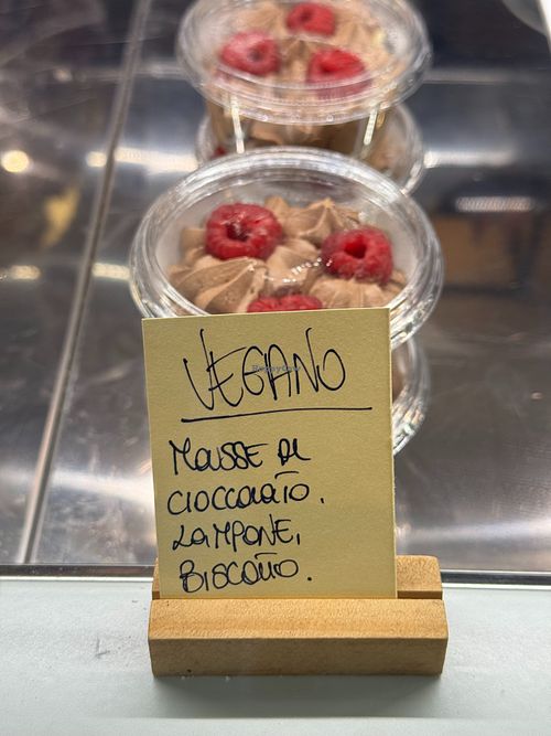 Chocolate Mousse with raspberry and crunchy biscuits at Der Gourner Pasticceria & Caffetteria in Alagna Valsesia