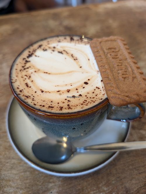 Biscoff latte with almond milk at The Garden Coffee House in Hexham