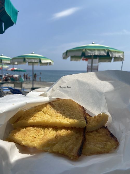 Farinata  at Pizzeria Dell'Orologio in Liguria