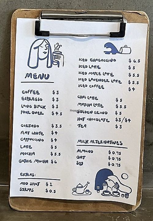 Almond milk, oat milk, and soy milk options  at Vacancy Coffee in Newport Beach