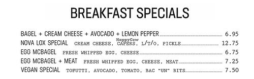 “Vegan Special” breakfast sandwich   at Bagelmania in Huntington Beach