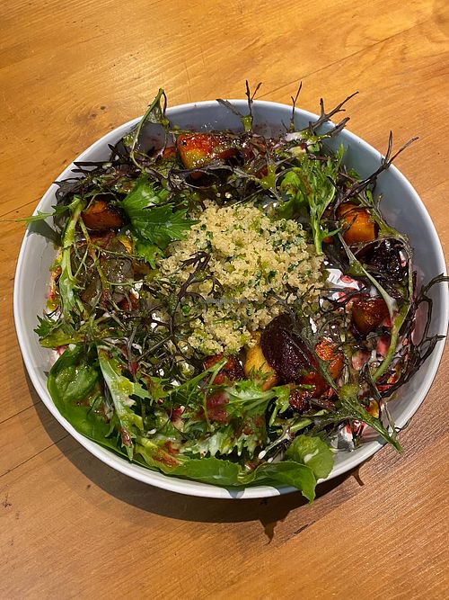 quinoa – seasonal fire-roasted vegetables, seasoned dressing at The Club in Yerevan