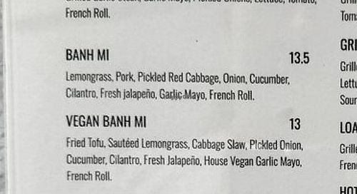 Vegan banh mi  at Sandwich Society in Santa Ana