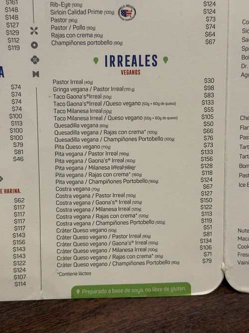 Whole vegan section on their menu!  at El Califa in Ciudad De México