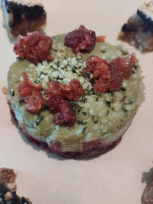 Matcha delight... cannabis seeds... strawberry... beetroot...  at Sweet / Glikaki - Γλυκάκι / Glikaki in Athens